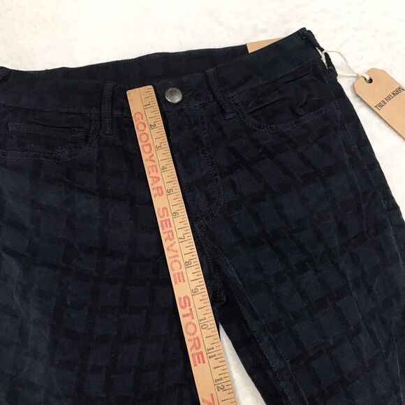 NWT TRUE RELIGION Halle Micro Corduroy Jean Women 28x30 Super Skinny Blue Check - Picture 7 of 16